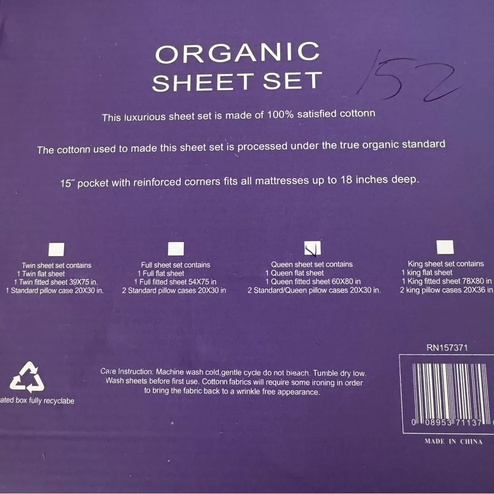 QUEEN Sheet Set - Solid Purple - NEW! - Picture 4 of 6